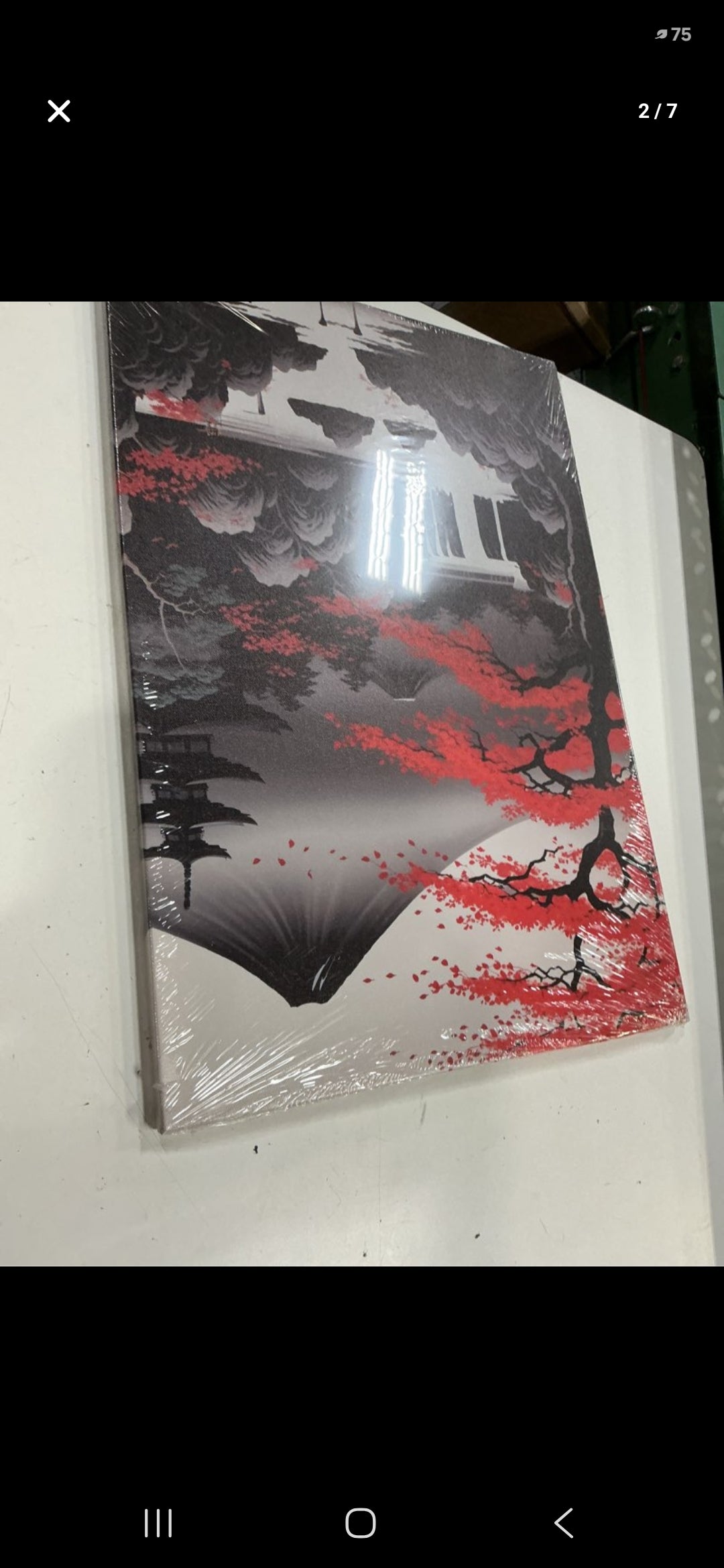KPLUNDO Japanese Wall Art Asian Landscape Canvas Prints Red and Black Cherry Blossom Trees Picture Vintage Painting for Bathroom Living Room Bedroom Home Wall Decor(Art-2,16.00x24.00 inch) 24"L x 16"W Art-2