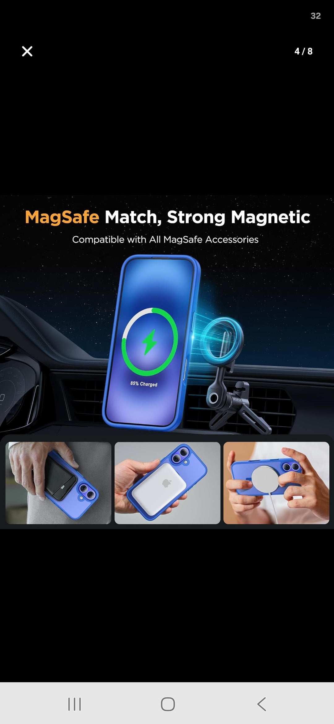 Miracase Magnetic Series for iPhone 16 Plus Case [Compatible with MagSafe] [with 2X Screen Protectors] Military-Grade Protection, Anti-Fingerprint, Slim Phone Case for 16 Plus 6.7 inch - Blue